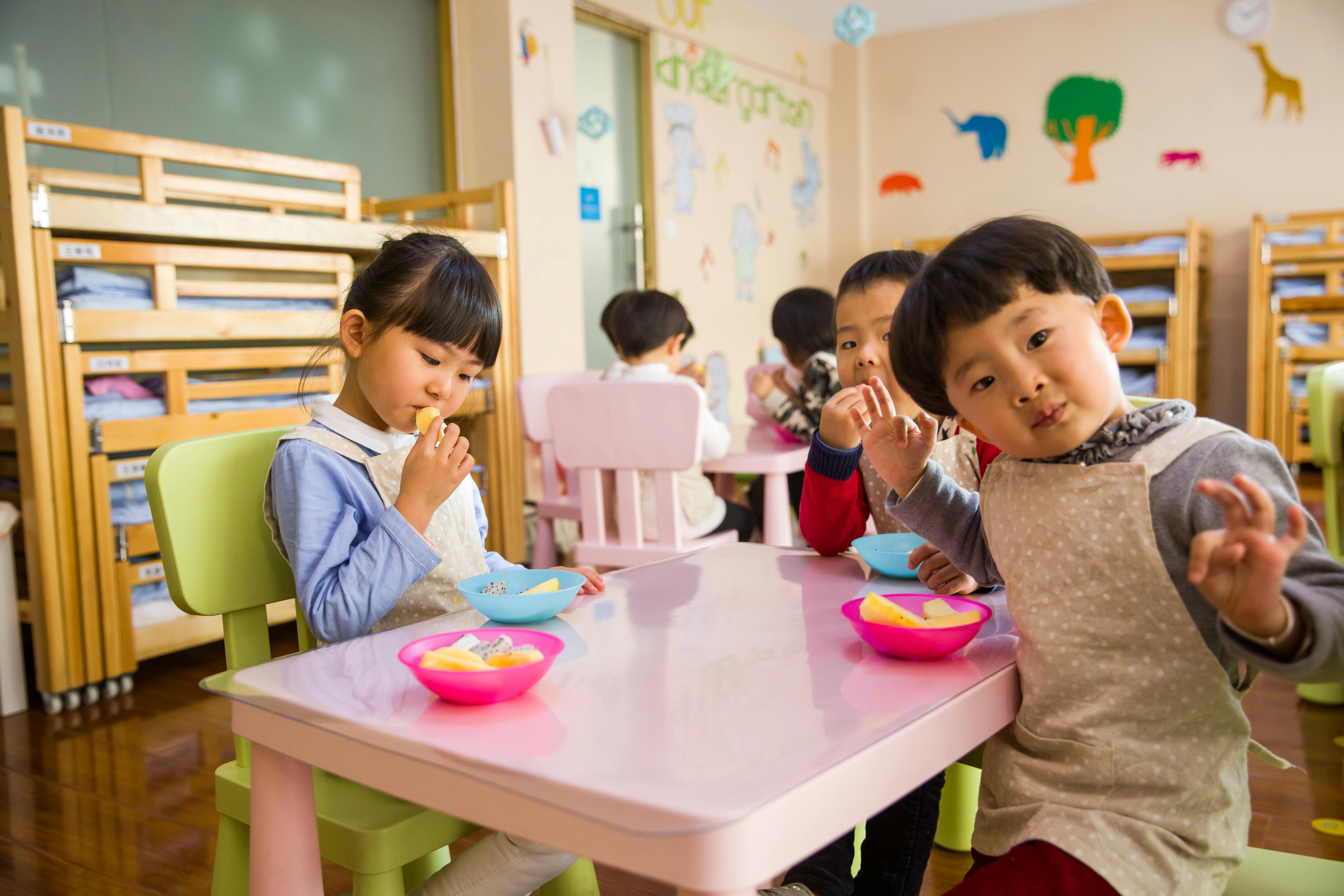 Children eating at the table